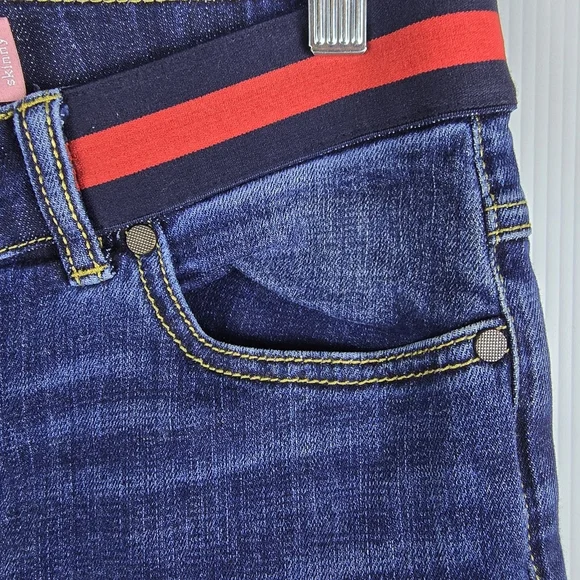 Cabi Women's Button Fly Skinny Jeans Stretchy Dark Wash Ribbon Waistband Size 8 - Picture 8 of 13
